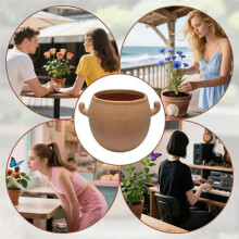 Ceramic Plant Pot Decorative Plant Pots Home Decoration Smiling Face Planter for Garden Balcony Bonsai Yard Men Desk