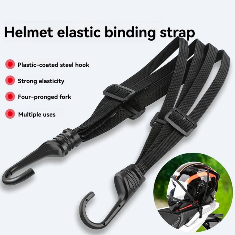 4 Pcs Motorcycle Helmet-Fixing-Rope Hook 60Cm Luggage Fixed Rope Universal Motorcycle Rear Tie Bungee Cord Light 4713399385738