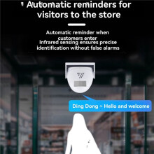 Wireless Alarm Guest Chime Door PIR Motion Sensor Alarm for Shop Entry Company Security Protection Alarm Doorbell Black