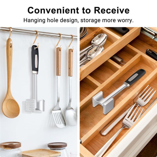 Meat Tenderizer, Dual-Side Meat Mallet, Heavy Duty Solid Meat Hammer Pounder Tool for Tenderizing Steak, Beef and Pork 1