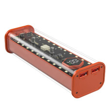 21700 Batteriförvaringsbox 4 Platser DIY Power Bank Box för 21700 Laddare Dubbel USB-Utgång TypC-Ingång Orange