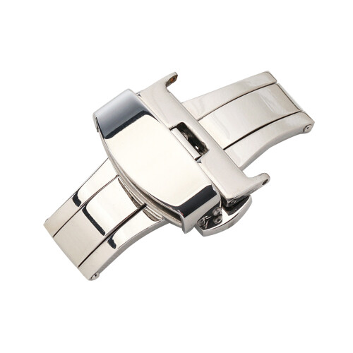 Silver 304L Stainless Steel Non-Automatic Elastic Belt Buckle