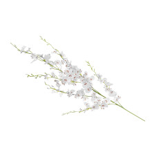 Orchidea artificiale in seta stelo lungo 110 cm 80 g bianca
