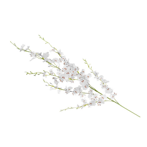 Orchidea artificiale in seta stelo lungo 110 cm 80 g bianca