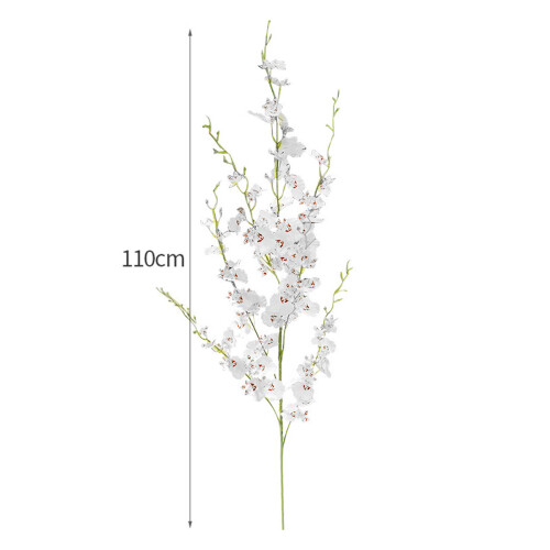 Orchidea artificiale in seta stelo lungo 110 cm 80 g bianca 1