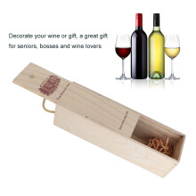Retro Wooden Red Wine Bottle Box - 35cm Gift Storage Case