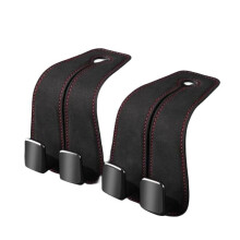 2pcs Car Back Double Hook Customized Back Hook for Car Vehicle Accessories Interior Metal Hook Hanger Black