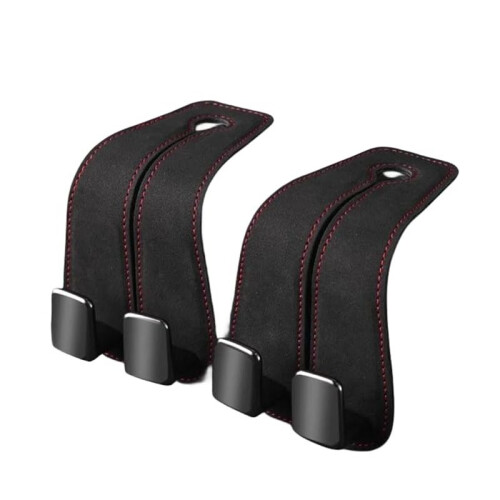 2pcs Car  Back Double Hook Customized  Back Hook for Car Vehicle Accessories Interior Metal Hook Hanger Black