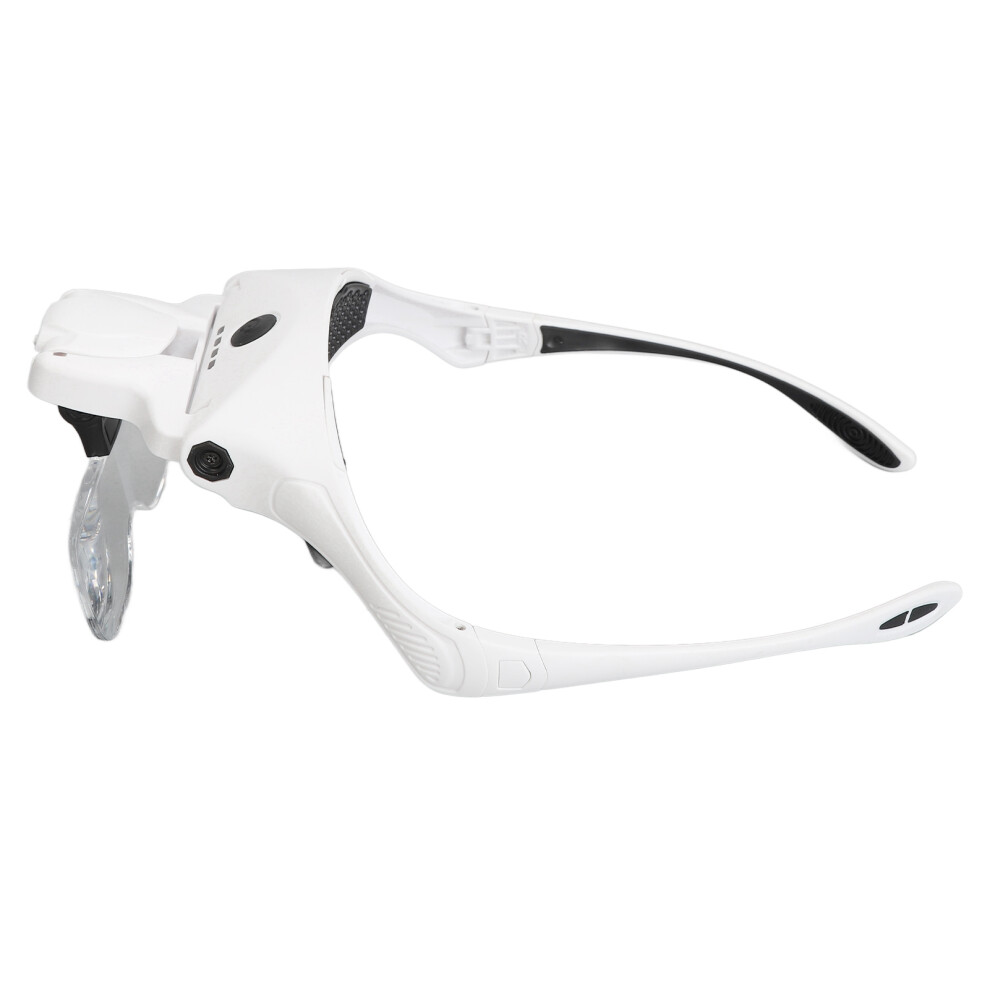 Light Rechargeable Headband Magnifier With 4 Leds, 5X Adjustable Zoom