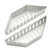 Houtskoolmand Roestvrijstalen Houtskoolhouder, Houtskoolcontainer Voorgevormde Koolstofbriketgrillmanden (2 Stuks)
