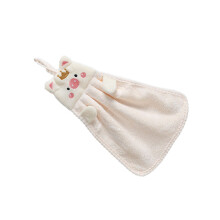 Beige Kid Hand Towel, 30g Coral Velvet Pig