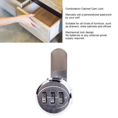 Mini Combination Cam Lock for Cabinets, Drawer, Mailbox L20 2