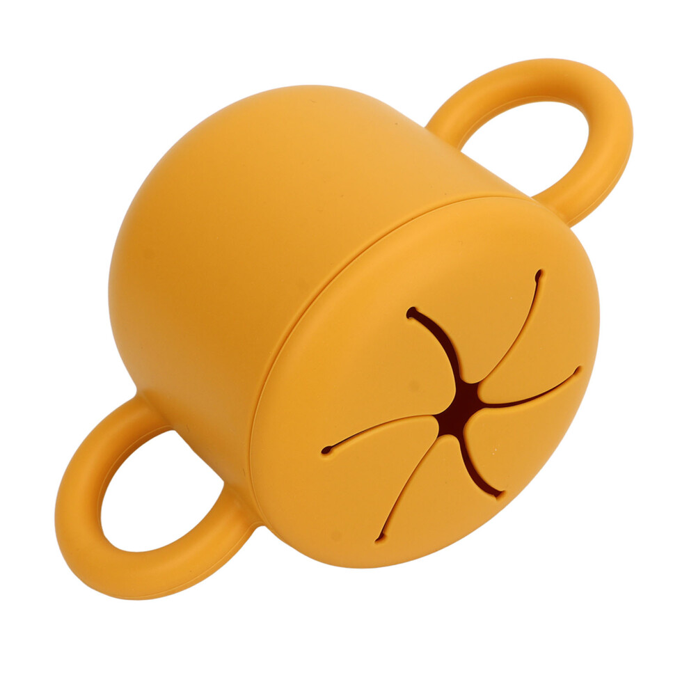 Baby Silicone Snack Cup 350ml Portable Toddler Safe 15x8x7cm Ginger