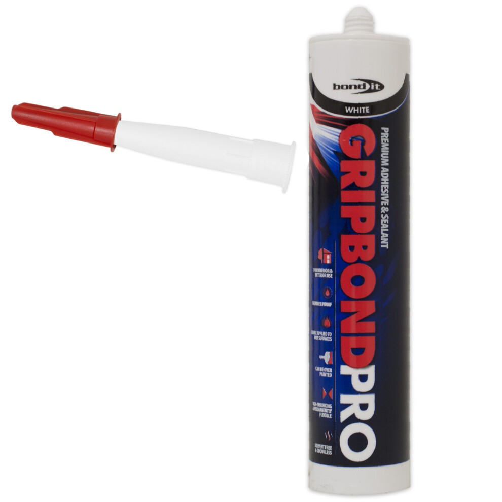Gripbond Pro Super Strong Adhesive Hybrid Polymer Sealant Odourless Tube White 5061022238449