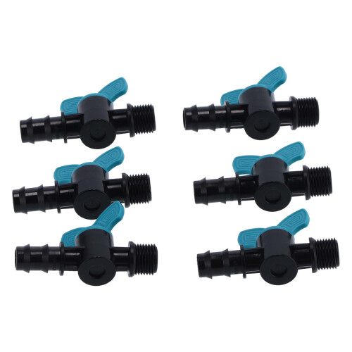 50 Pack Plastic Gate Valve 25mm to 3/4in Male 1