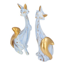 Set di 2 figurine di gattini in resina multicolore per decorazione casa e scrivania KY183