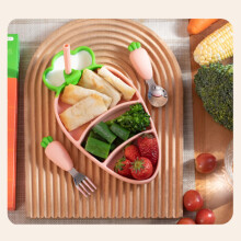 Baby Silicone Carrot Plate with Feeding Utensils