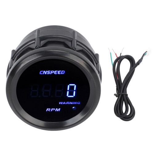 2in Car Tachometer 0-9999RPM 52mm Blue Light 12V 2