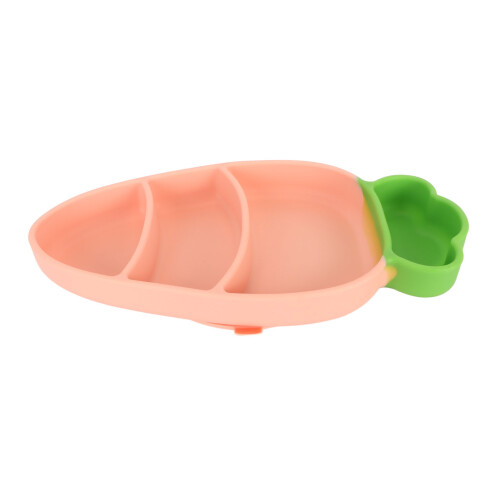 Baby Silicone Carrot Plate with Feeding Utensils 2