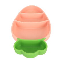 Pink Suction Baby Plate with Fork Spoon Straw