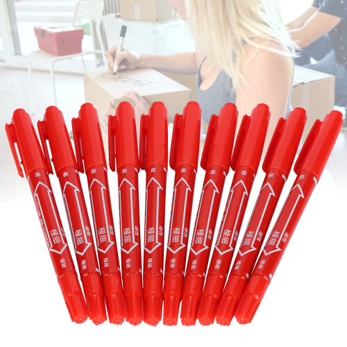 10pcs Double-End Colored Marker Pen Set – QuickDrying Red Art & Writing