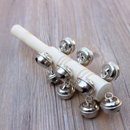 13 Jingles Wood Bell - Handle Rattle Shaker 2