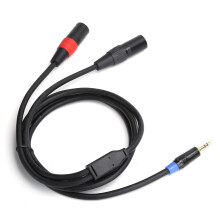 3.5mm to 2 XLR Male Audio Cable 5m Stereo Pitch-black