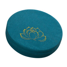 Round Blue Meditation Cushion 40cm Hard Foam Linen Floor Mat