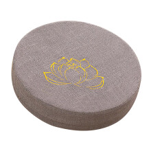 Round Meditation Cushion Floor Pillow, Linen Yoga Seat 40cm Grey