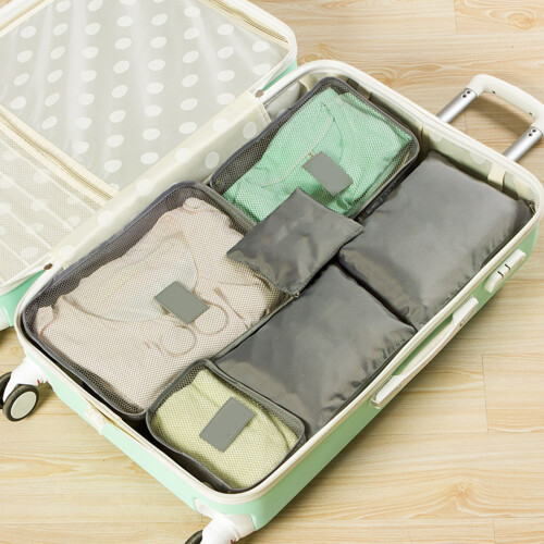6PC Waterproof Travel Packing Cubes Set – Grey, Various Sizes 2