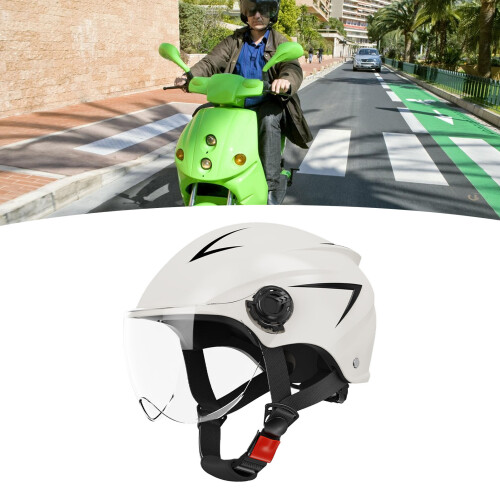 White ABS Flip-Up Half-Face Helmet All-Season 2