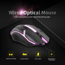 CM-818 Wired Gaming Mouse 1200DPI Ergonomic USB Light Black