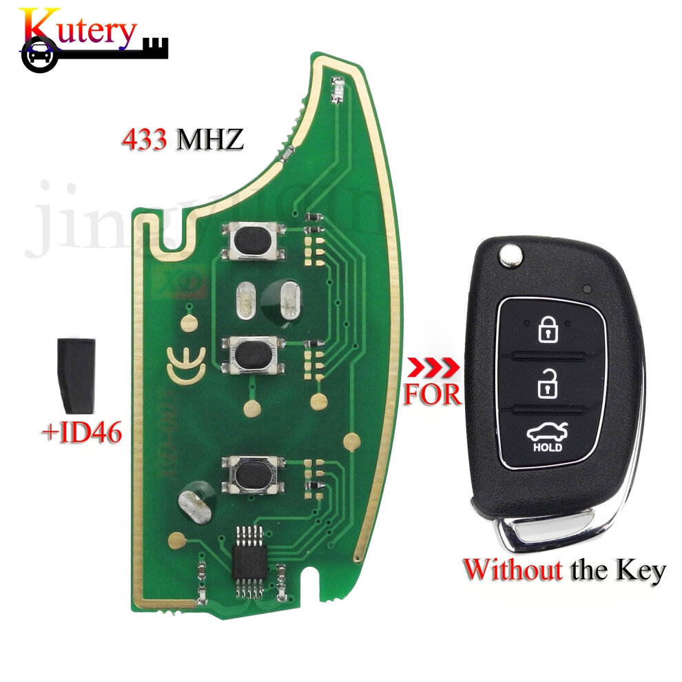 Remote Car Key Circuit Board For Hyundai Elantra Accent Ix35 Ix45 I30 Solaris Tucson 3Buttons 433Mhz Id46 Chip 6935161685015