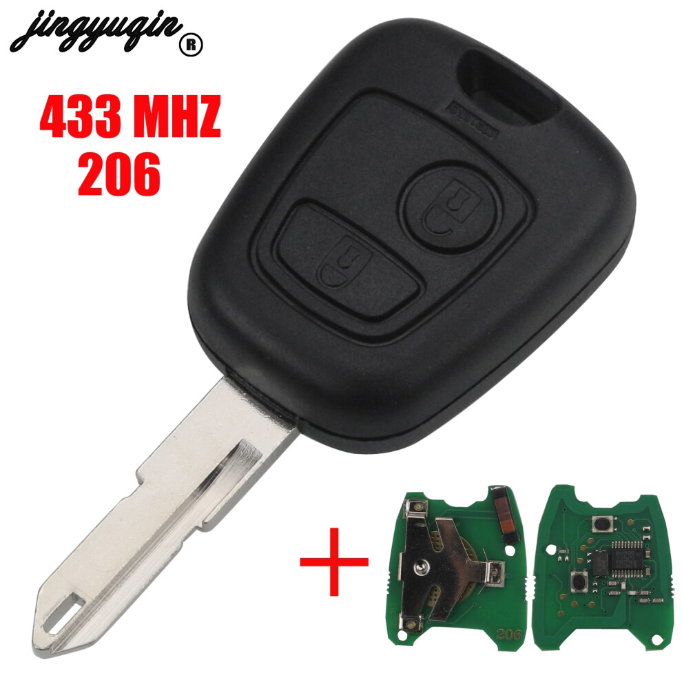2 Buttons Ask Ne73 Blade Remote Key Shell Fob Controller Fit For Peugeot 206 433Mhz With Pcf7961 Transponder Chip 6935161676563
