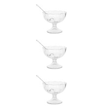 3Ensembles Bols Moderne En Transparent Pour Dessert Glace