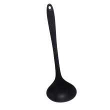 Silicone Soup Ladle 11.2in Black Heat-Resistant Kitchen Utensil