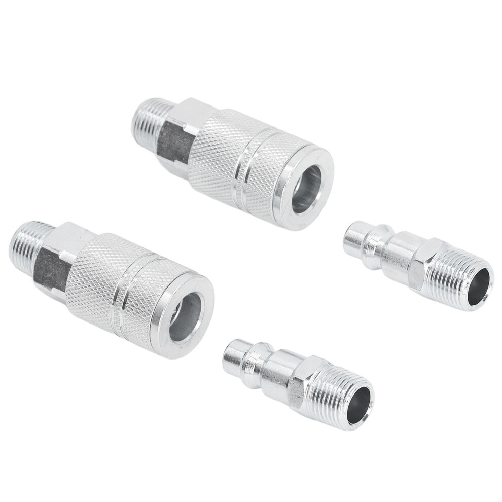 2 External Air Hose Fittings 3/8 Inch Npt Quick Connect For Compressors 4371393616793