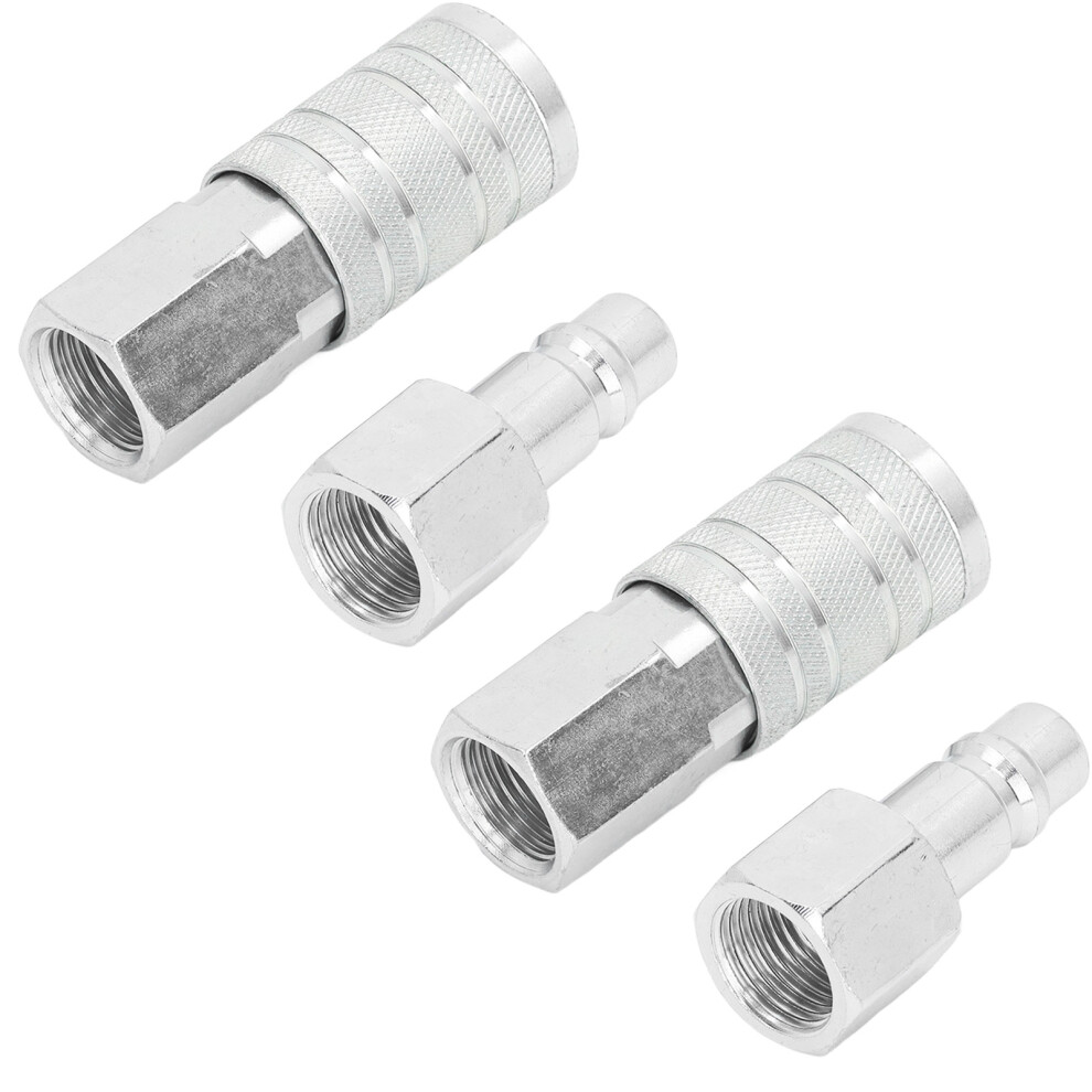 Pack Of 2 Aluminum Alloy Air Couplers 1/2In Npt 300Psi Quick Connect Fitings 7901388553894