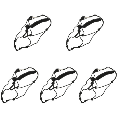 5Pcs Black Braided Rope Halters Practical Bitless Bridles