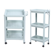 3-Tier Nordic Blue Plastic Floor Corner Shelf