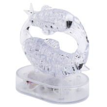 DIY-Konstellation Fische 3D-Puzzle mit LED-Licht, 11x11cm, transparent
