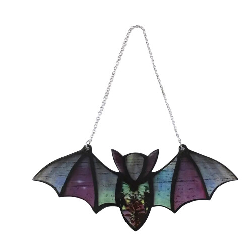 Colorful Bat Window Suncatcher Acrylic 20x8cm 2