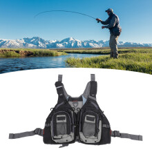 Fly Fishing Vest Multi-Pocket Free Size Black