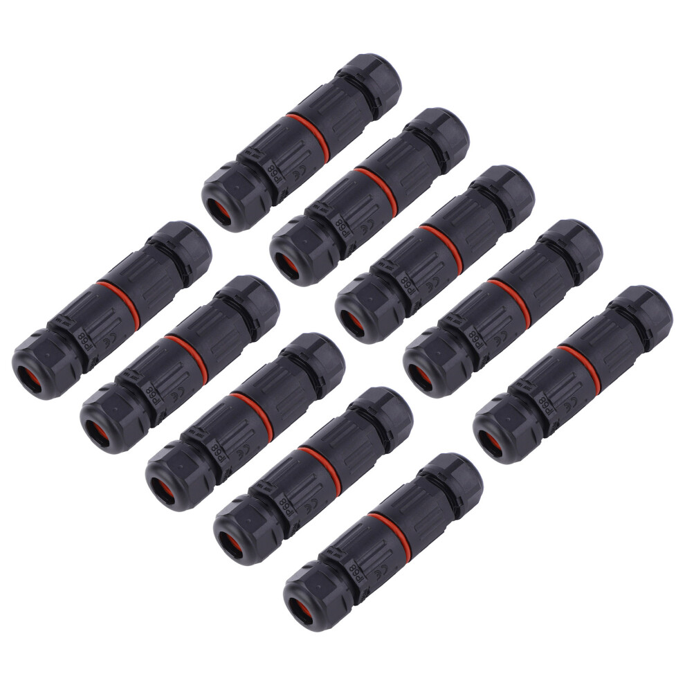 10Pcs Ip68 Waterproof 3Pin Electrical Wire Cable Connectors, 0.5~2.0Mmâ² 8461392630725