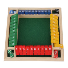 Holz-Spielwürfelspielbrett für Familie & Party, 22x22cm, Ab 3 Jahren