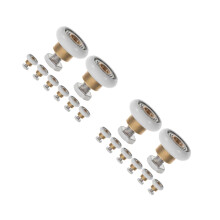 16Pcs Golden Shower Door Rollers Set Metal Plastic for Smooth Sliding