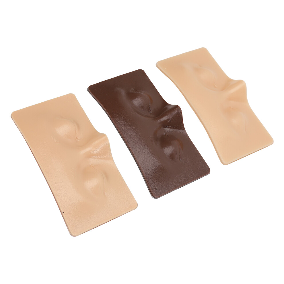 3pcs Closed Eyes Silicone Practice Boards Reusable Mannequin Face for Beginners