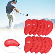 12Pcs Waterproof Golf Iron Head Covers with Numbers, Red