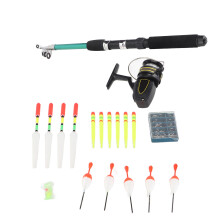 Tragbares Angelruten-Set mit Rolle, 1,6 m Schnur, Blinker, Haken, Aufbewahrungsbox