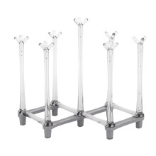 Light Gray Retractable Cup & Glass Drying Rack Kitchen Countertop Organizer